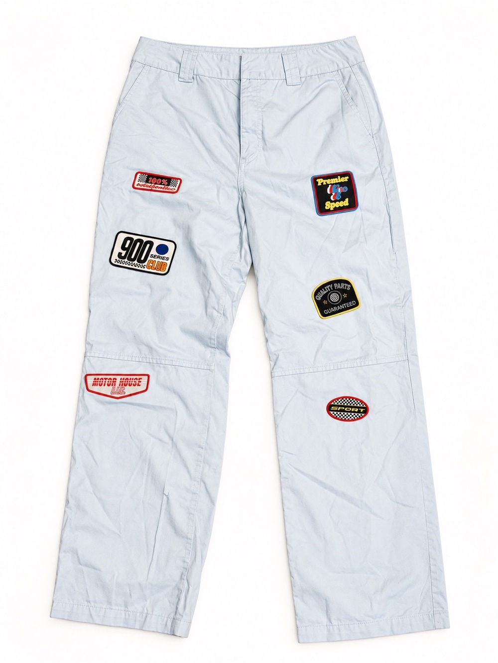 Forever 21 Y2K Racing Patch Pants — Size Large